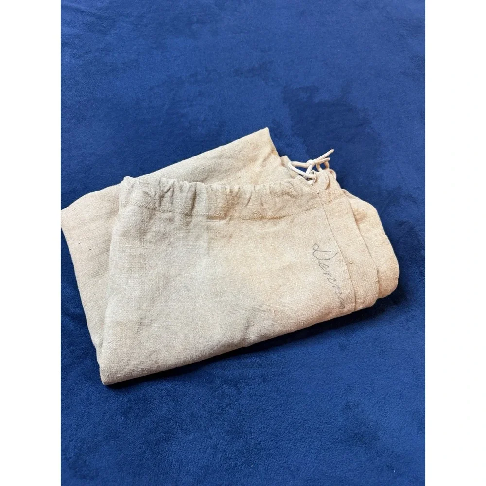 Vintage 1960s Blank Cloth Canvas Seed Sack Bag Drawstring 35x24